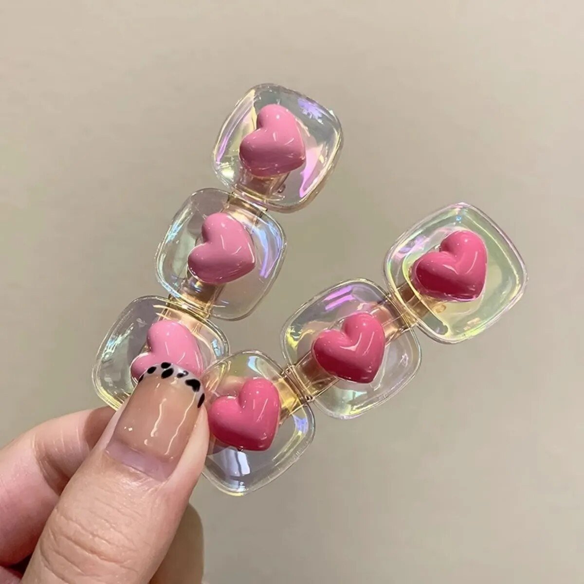 Kawaii Pink Love Heart Hair Clips - KAWAII LULU