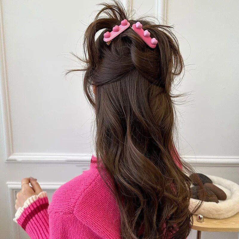 Kawaii Pink Love Heart Hair Clips - KAWAII LULU