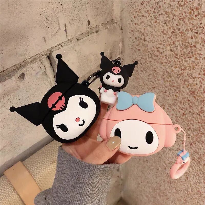 Kawaii Silicone AirPods Case Kuromi & My Melody - KAWAII LULU