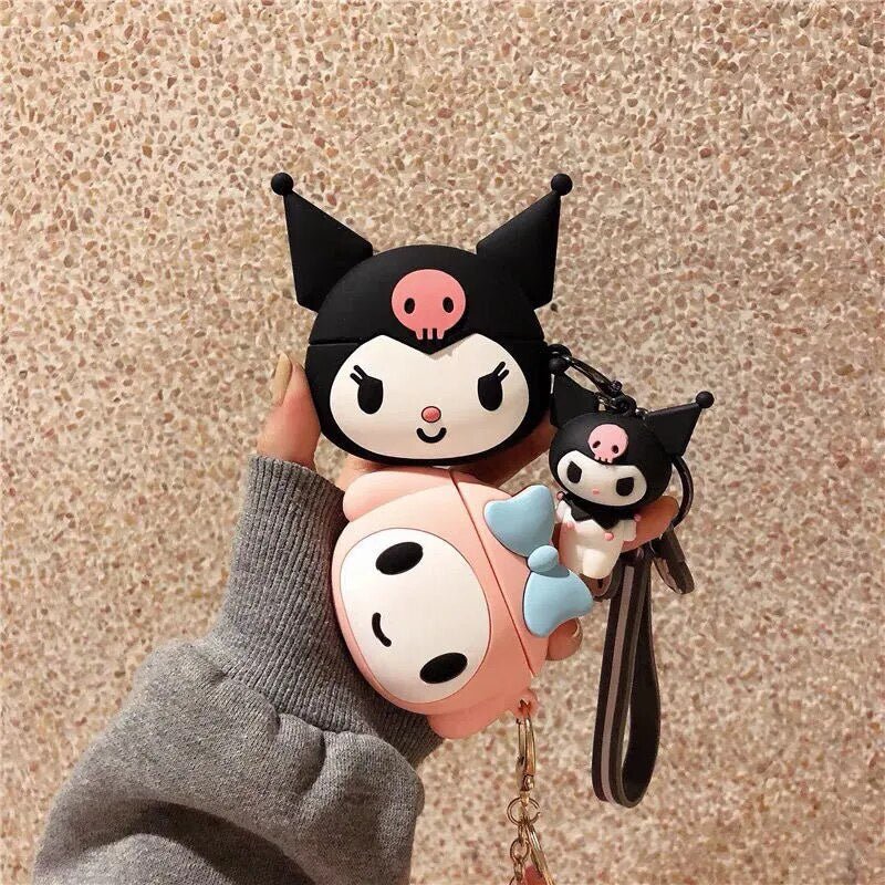 Kawaii Silicone AirPods Case Kuromi & My Melody - KAWAII LULU