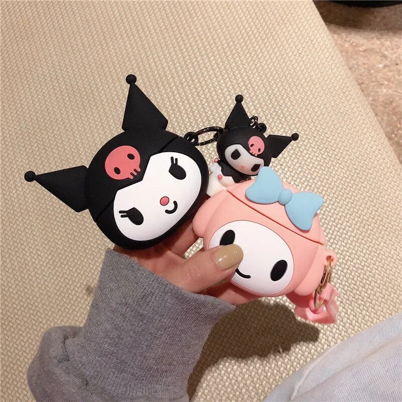 Kawaii Silicone AirPods Case Kuromi & My Melody - KAWAII LULU