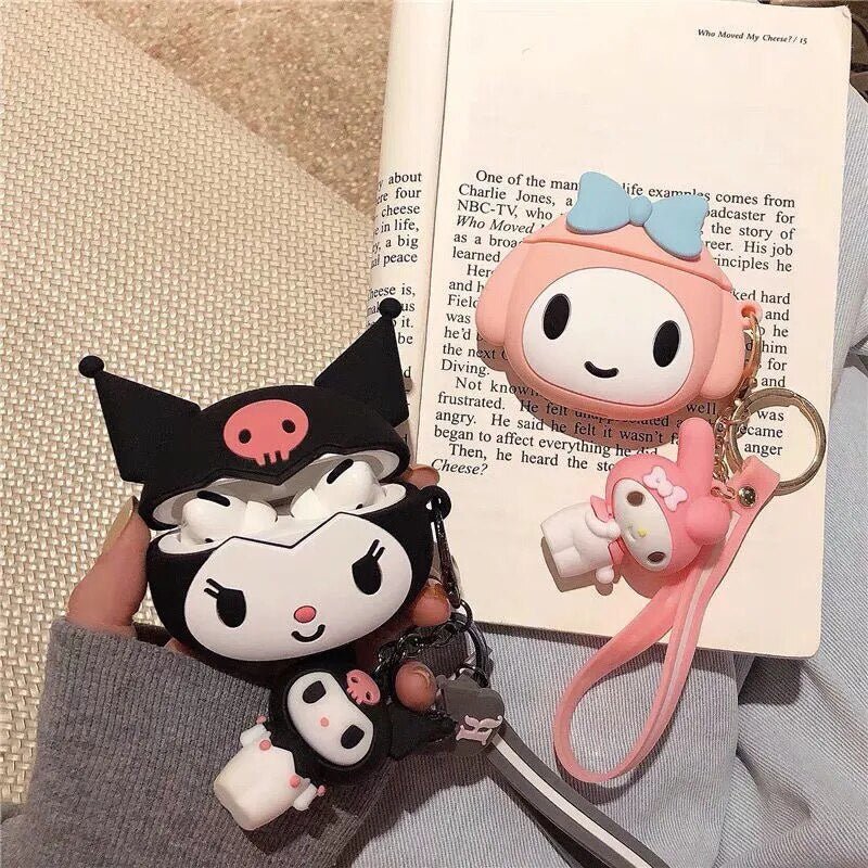 Kawaii Silicone AirPods Case Kuromi & My Melody - KAWAII LULU