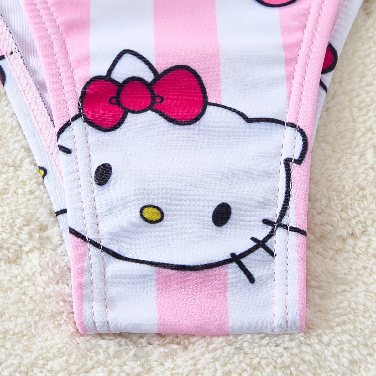 Kawaii Hello Kitty Pink Stripe Bikinis