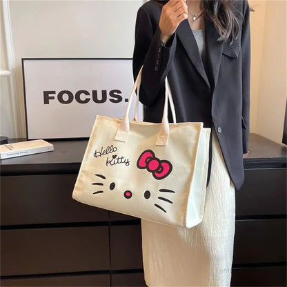 Kawaii Hello Kitty Canvas Tote Bag KAWAII LULU
