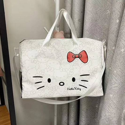 Kawaii Bow Kitty Travel Duffle Bag