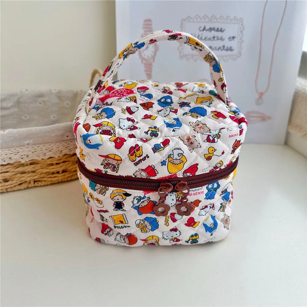 Kawaii Hello Kitty Embroidered Makeup Bag