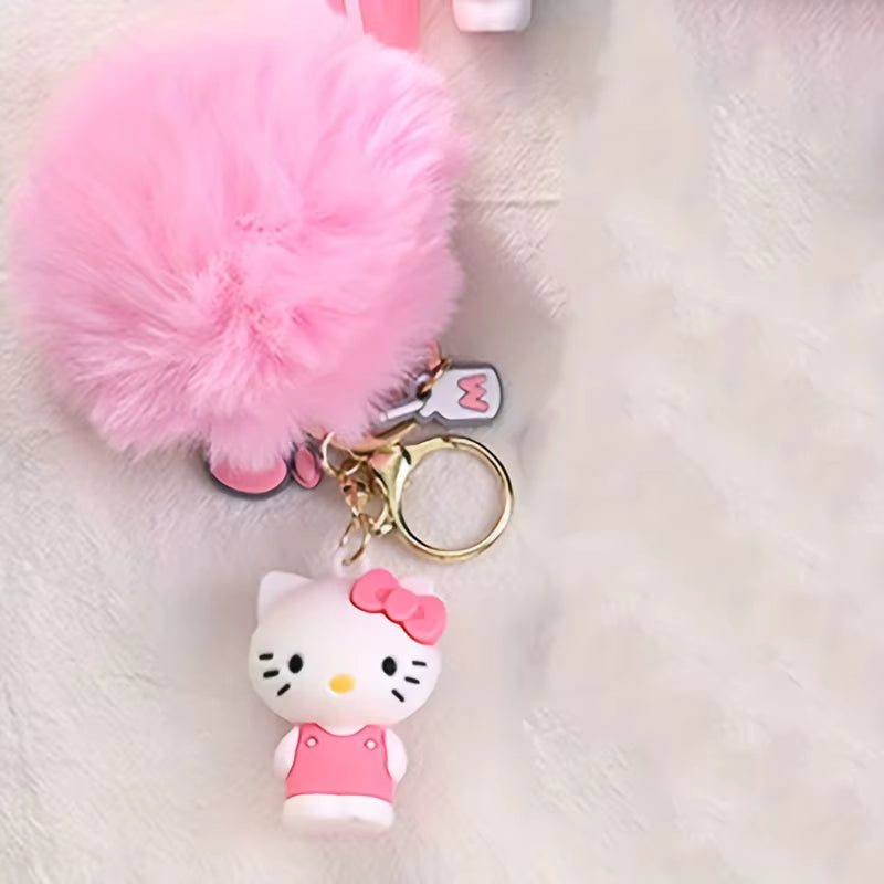 Kawaii Hello Kitty Fluffy Keychain