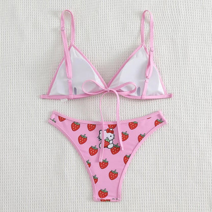 Kawaii Hello Kitty Strawberry Bikinis