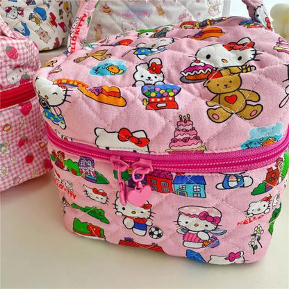 Kawaii Hello Kitty Embroidered Makeup Bag