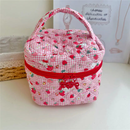 Kawaii Hello Kitty Embroidered Makeup Bag
