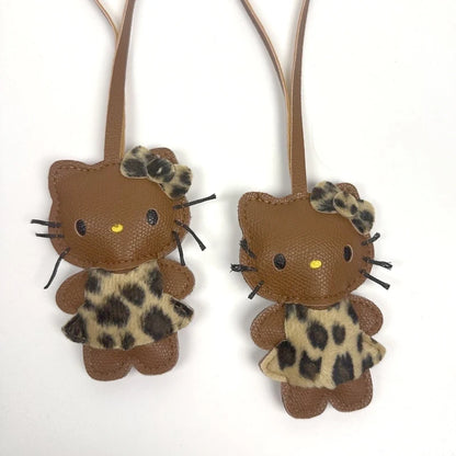 Kawaii Hello Kitty Leather Leopard Bag Charm
