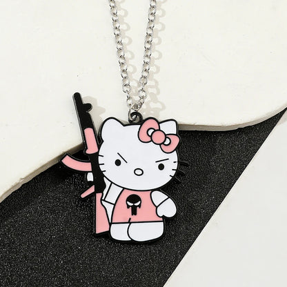 Kawaii Warrior Kitty Pendant Necklace