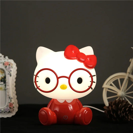 Kawaii Hello Kitty With Glasses Touch Night Lamp