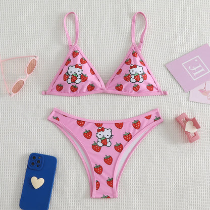 Kawaii Hello Kitty Strawberry Bikinis