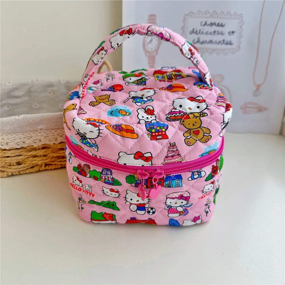 Kawaii Hello Kitty Embroidered Makeup Bag