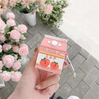 Kawaii Peach Milk AirPods Case