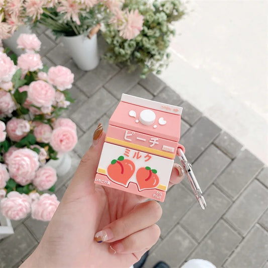 Kawaii Peach Milk AirPods Case