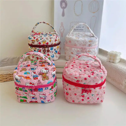 Kawaii Hello Kitty Embroidered Makeup Bag