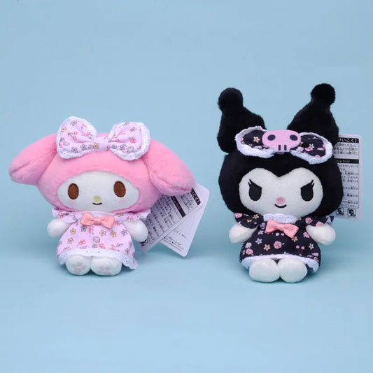 Kawaii Plush Doll Keychain (Kuromi & My Melody)