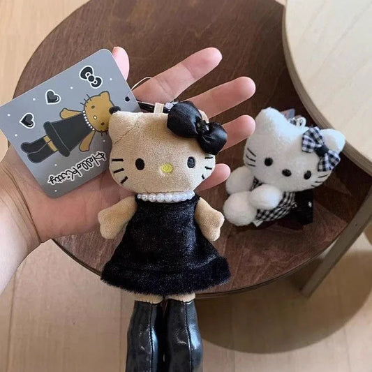 Kawaii Tall Hello Kitty with Black Dress Plush Charm