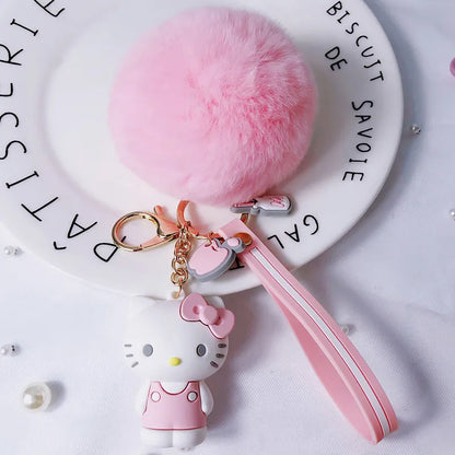 Kawaii Sanrio Fluffy Keychain with doll - KAWAII LULU