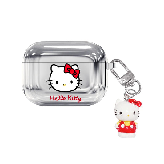 Kawaii Hello Kitty AirPods Case Silver