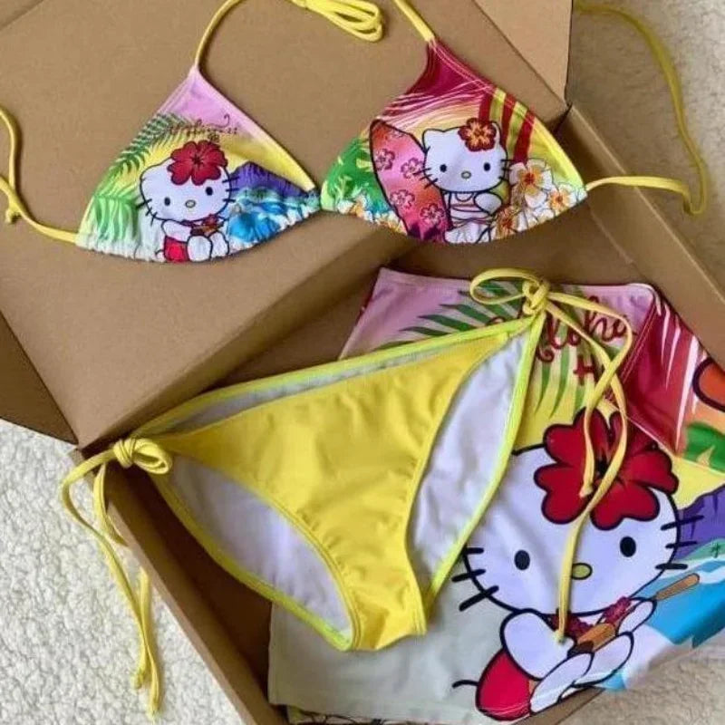 Kawaii Hello Kitty Bikinis Set (3pc)