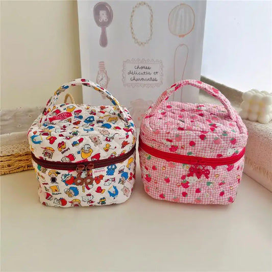 Kawaii Hello Kitty Embroidered Makeup Bag