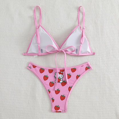 Kawaii Hello Kitty Strawberry Bikinis