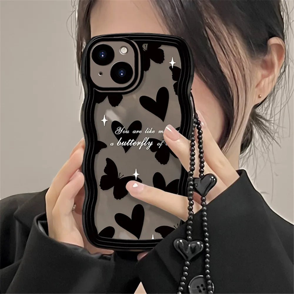 Kawaii Black Love Heart iPhone Case - KAWAII LULU