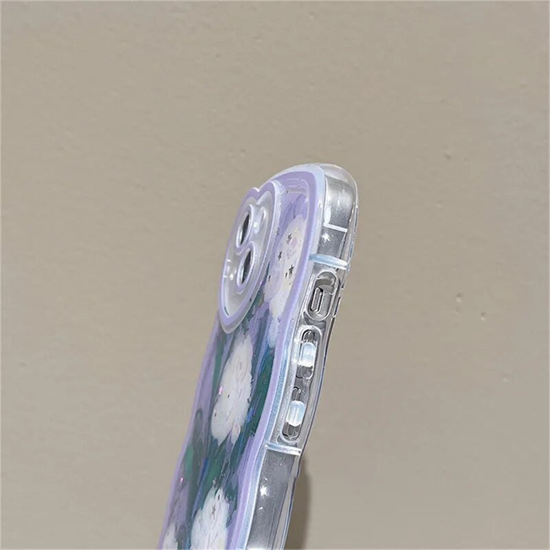 Kawaii Epoxy Glitter Flower iPhone Case with Bracelet - KAWAII LULU