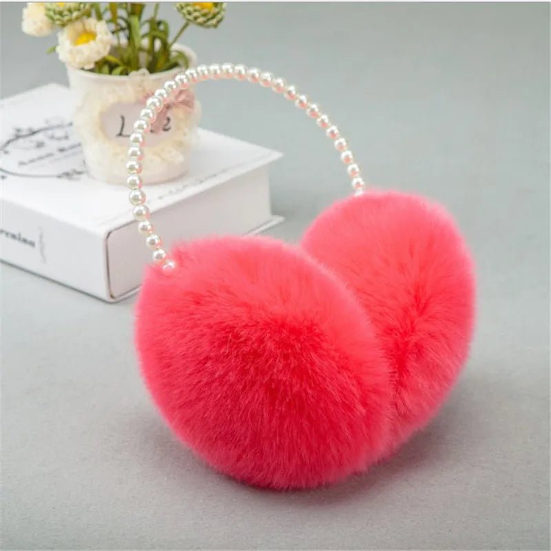 Kawaii Furry Pearl Earmuffs - KAWAII LULU