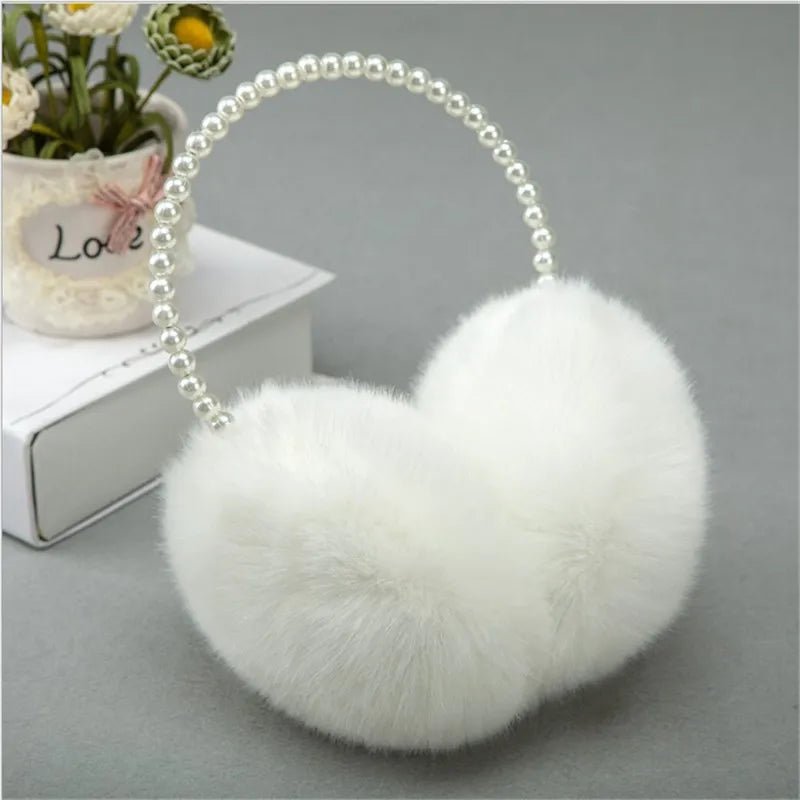 Kawaii Furry Pearl Earmuffs - KAWAII LULU