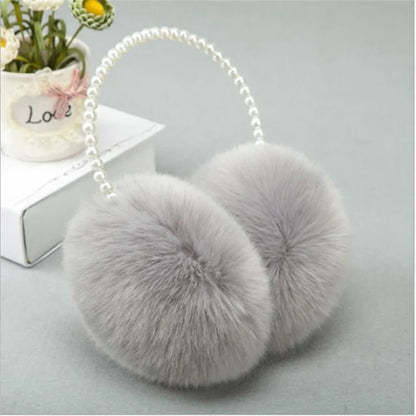 Kawaii Furry Pearl Earmuffs - KAWAII LULU