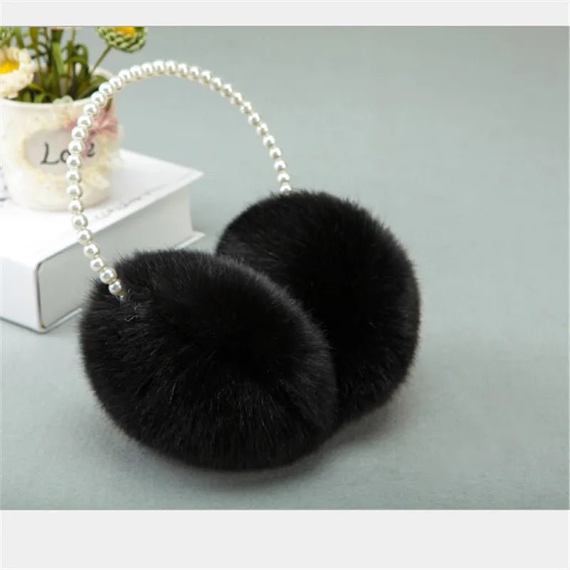 Kawaii Furry Pearl Earmuffs - KAWAII LULU