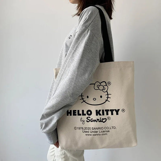 Kawaii Hello Kitty Canvas Tote Bag - KAWAII LULU