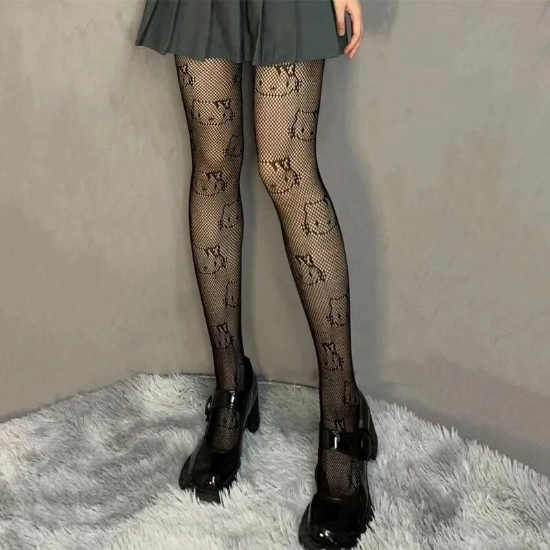 Kawaii Hello Kitty Fishnet Tights - KAWAII LULU