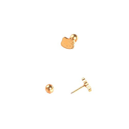 Kawaii Hello Kitty Gold Earrings - KAWAII LULU