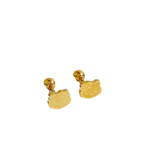 Kawaii Hello Kitty Gold Earrings - KAWAII LULU