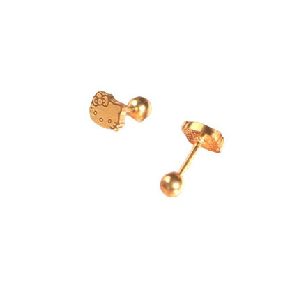 Kawaii Hello Kitty Gold Earrings - KAWAII LULU