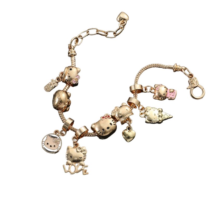 Kawaii Hello Kitty Gold Plated Bracelet - KAWAII LULU