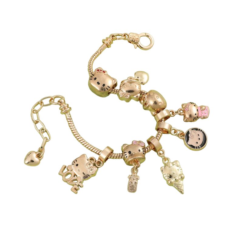 Kawaii Hello Kitty Gold Plated Bracelet - KAWAII LULU