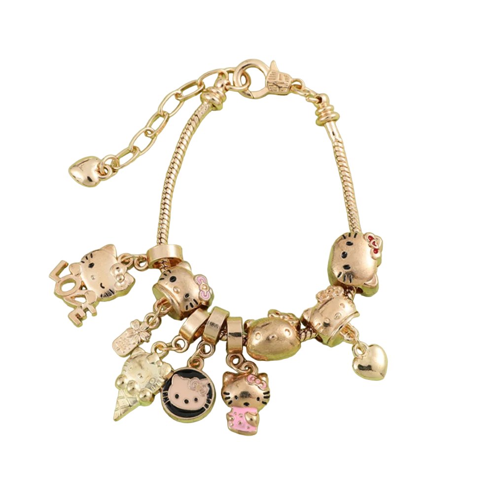 Kawaii Hello Kitty Gold Plated Bracelet - KAWAII LULU