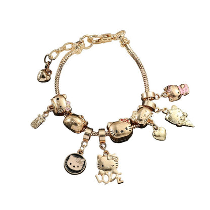 Kawaii Hello Kitty Gold Plated Bracelet - KAWAII LULU