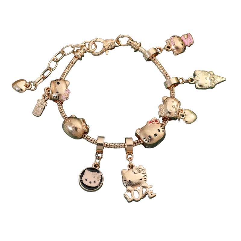 Kawaii Hello Kitty Gold Plated Bracelet - KAWAII LULU