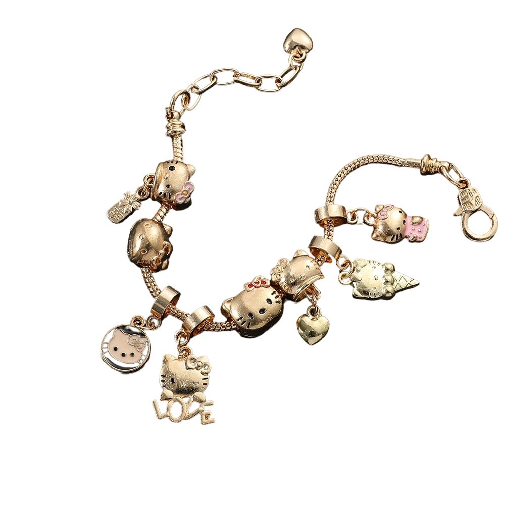 Kawaii Hello Kitty Gold Plated Bracelet - KAWAII LULU