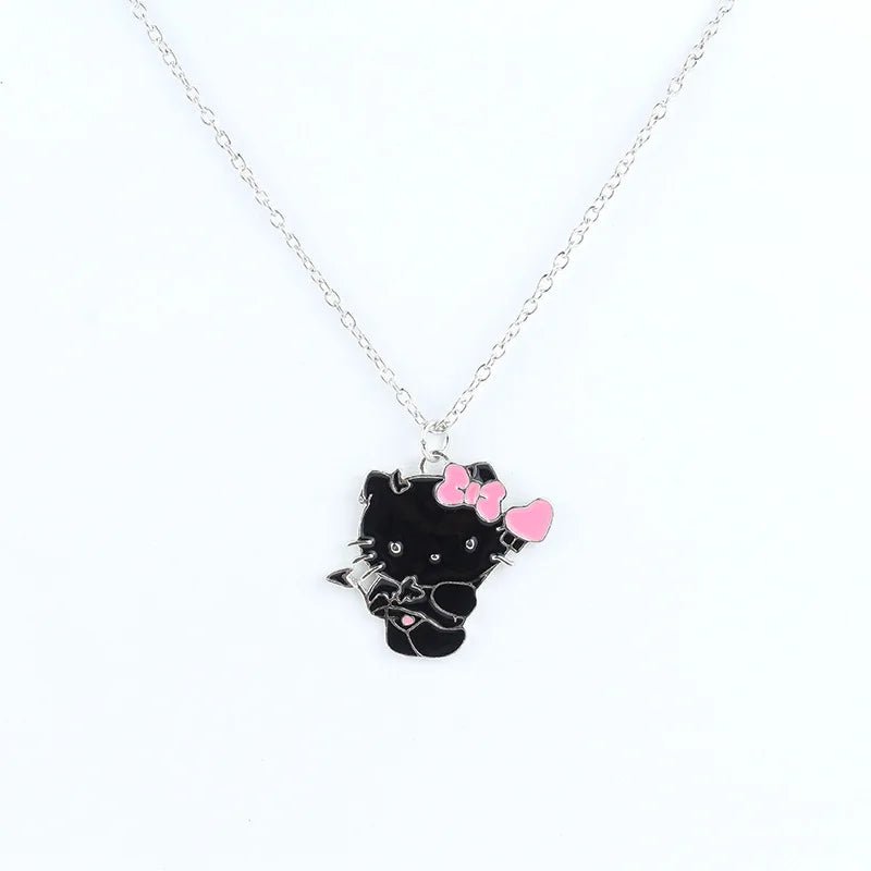 Kawaii Hello Kitty Necklace (Black & White) - KAWAII LULU