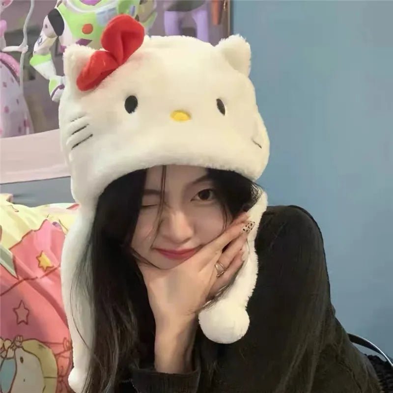 Kawaii Hello Kitty Plush Hat - KAWAII LULU