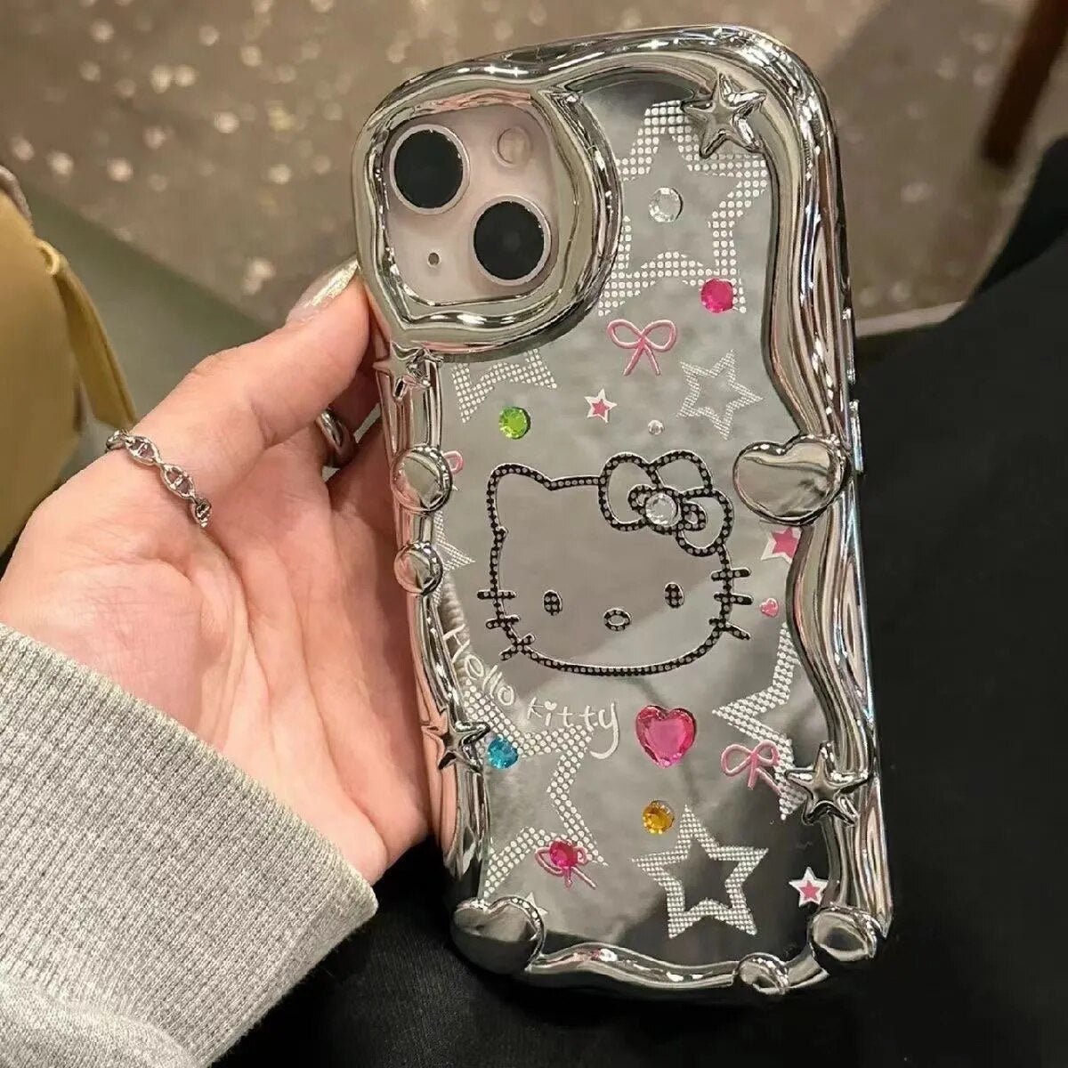Kawaii Hello Kitty Silver iPhone Case - KAWAII LULU