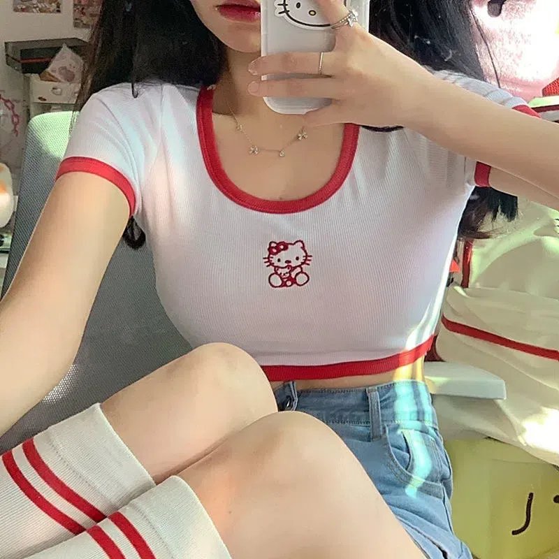 Kawaii Hello Kitty T-Shirt White - KAWAII LULU